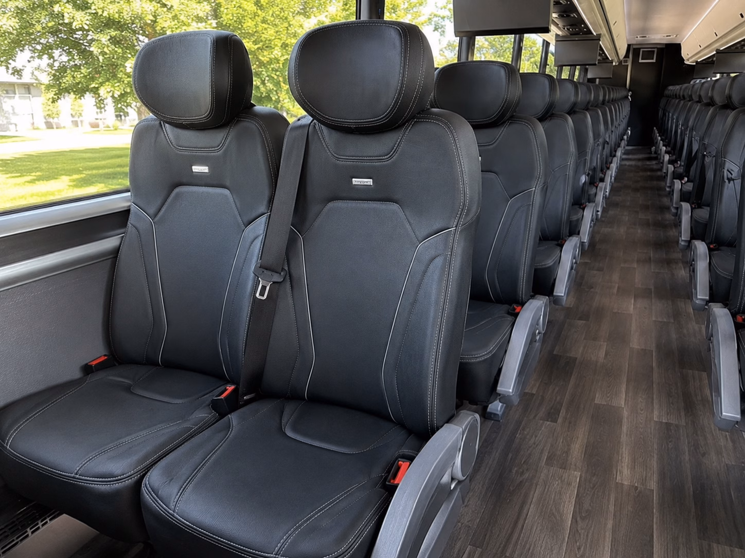 bellflower charter bus rental interior