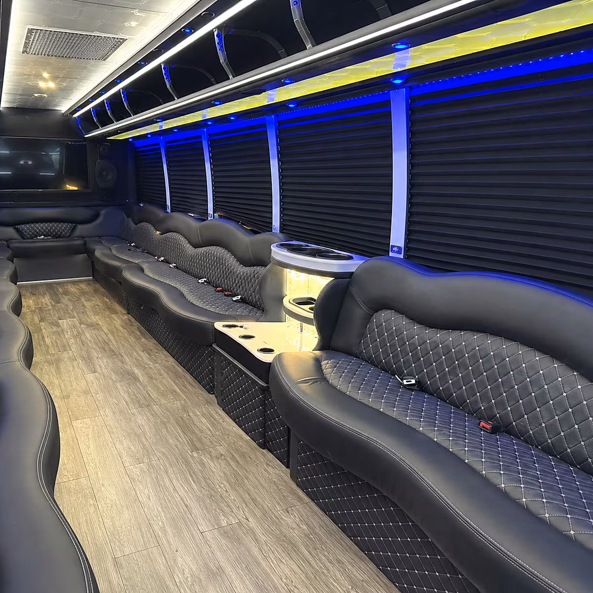 bellflower party bus rental interior